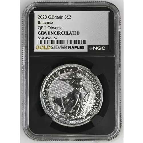 2023 - 1oz Britannia Silver Coin - G. Britain 2PNDS - NGC GEM UNC. (S-14)